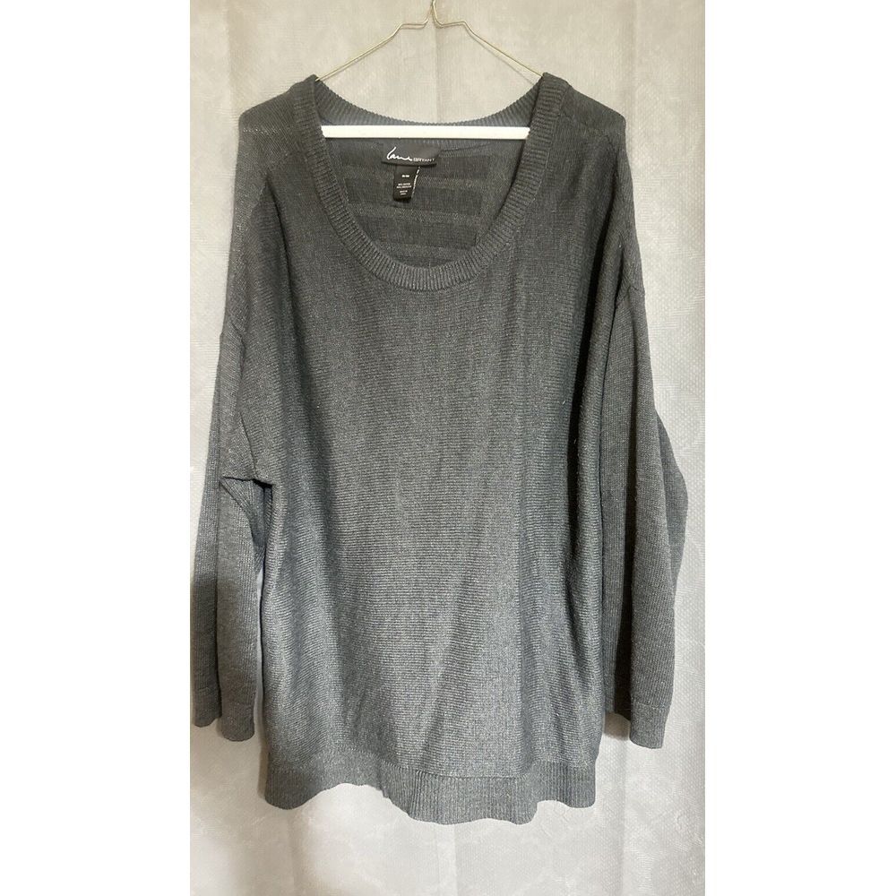 Lane Bryant Women's Sweater 18/20 Round‎ Neck Gray Long Sleeve Lightweight NWT